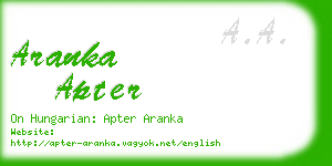 aranka apter business card